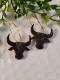 Handpoured Resin Longhorn Statement Earrings