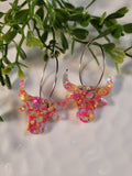 Handpoured Resin Longhorn Statement Earrings