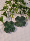 Handpoured Resin Four Leaf Clover Statement Earrings