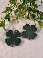 Handpoured Resin Four Leaf Clover Statement Earrings