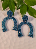 Handpoured Resin Horse Shoe Statement Earrings