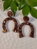 Handpoured Resin Horse Shoe Statement Earrings