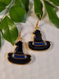 Handpoured Resin Halloween Witches Hat Earrings