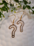 Handpoured Resin Question Mark ?? Earrings