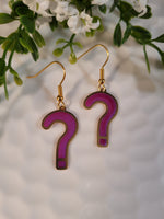 Handpoured Resin Question Mark ?? Earrings