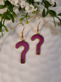 Handpoured Resin Question Mark ?? Earrings