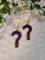 Handpoured Resin Question Mark ?? Earrings