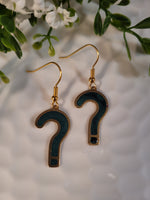 Handpoured Resin Question Mark ?? Earrings