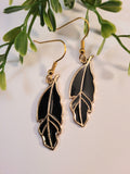 Handpoured Resin Feather Earrings