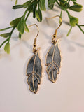 Handpoured Resin Feather Earrings