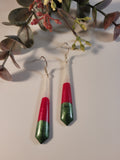 Handpoured Resin Christmas Glitter Dangle Earrings