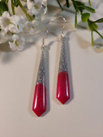 Handpoured Resin Christmas Glitter Dangle Earrings