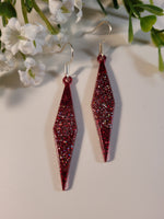 Handpoured Resin Christmas Glitter Dangle Earrings