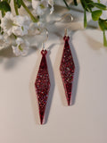 Handpoured Resin Christmas Glitter Dangle Earrings