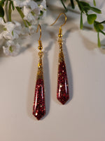 Handpoured Resin Christmas Glitter Dangle Earrings