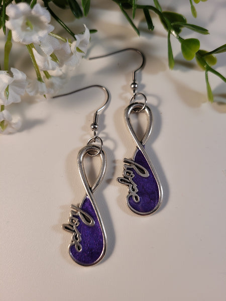 Handpoured Resin Hope Twist Earrings