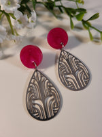 Handpoured Resin Art Deco Statement Earrings