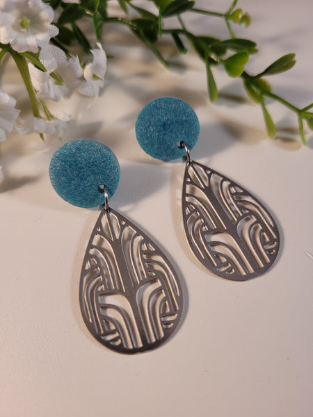 Handpoured Resin Art Deco Statement Earrings