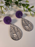 Handpoured Resin Art Deco Statement Earrings