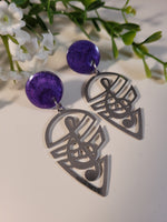 Handpoured Resin Treble Clef Statement Earrings