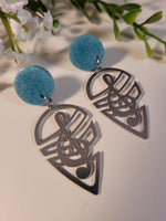 Handpoured Resin Treble Clef Statement Earrings