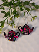 Handpoured Resin Tea Pot Statement Earrings