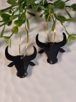 Handpoured Resin Longhorn Statement Earrings