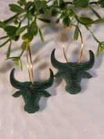 Handpoured Resin Longhorn Statement Earrings