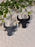 Handpoured Resin Longhorn Statement Earrings