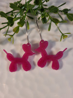 Handpoured Resin Poodle Balloon Statement Earrings