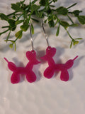 Handpoured Resin Poodle Balloon Statement Earrings