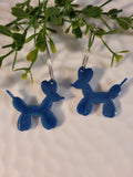 Handpoured Resin Poodle Balloon Statement Earrings