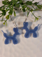 Handpoured Resin Poodle Balloon Statement Earrings