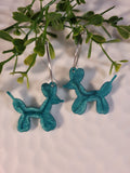 Handpoured Resin Poodle Balloon Statement Earrings