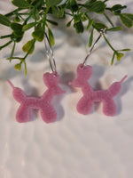 Handpoured Resin Poodle Balloon Statement Earrings