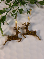 Handpoured Resin Christmas Reindeer Earrings