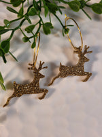 Handpoured Resin Christmas Reindeer Earrings