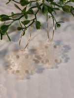 Handpoured Resin Christmas Snowflake Earrings