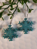 Handpoured Resin Christmas Snowflake Earrings