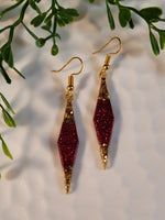 Handpoured Resin Christmas Glitter Dangle Earrings