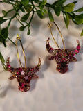 Handpoured Resin Longhorn Statement Earrings