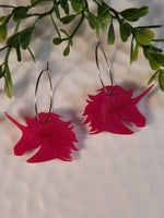 Handpoured Resin Unicorn Statement Earrings