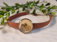 Handpoured Resin Steampunk Suede Leather Bracelets