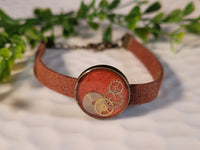 Handpoured Resin Steampunk Suede Leather Bracelets