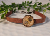 Handpoured Resin Steampunk Suede Leather Bracelets