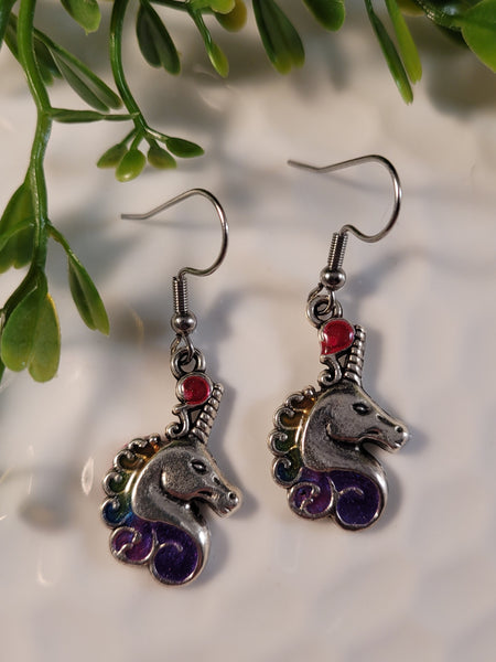 Handpoured Resin Unicorn Earrings - Small