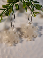 Handpoured Resin Christmas Snowflake Earrings