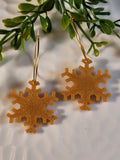 Handpoured Resin Christmas Snowflake Earrings