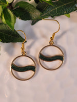 Handpoured Resin Circle Wave Earrings