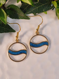 Handpoured Resin Circle Wave Earrings